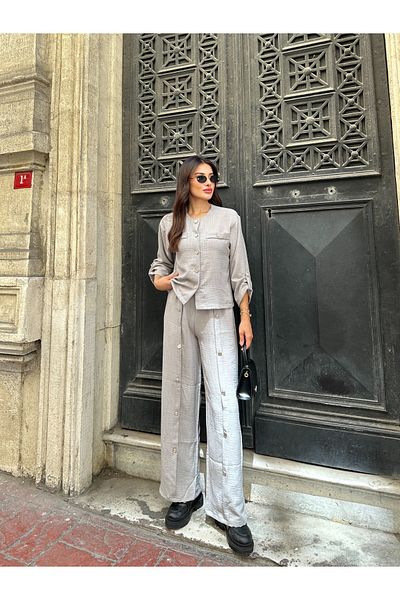 ikomteks Button Detailed Trousers Suit