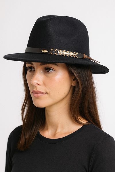 LAGRANZE Women's Stamped Fedora Hat – Elegant Design