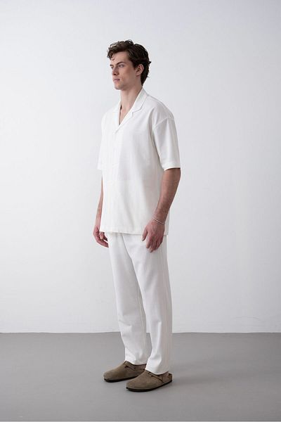 TÜZeMEN Baggy boy textured casual pants