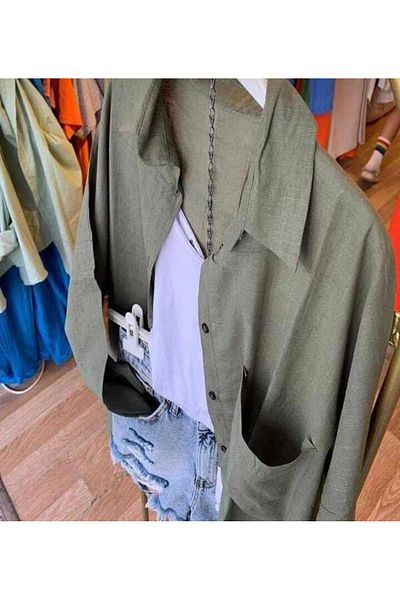 Modahiro Γυναικείο λινό πουκάμισο Oversize