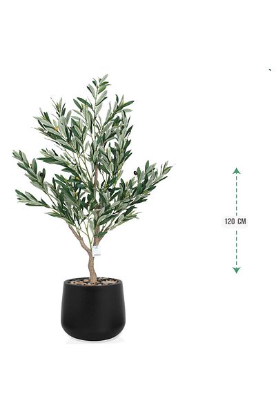 co arma Share the product via: Small artificial olive tree (120 cm) plastic pot