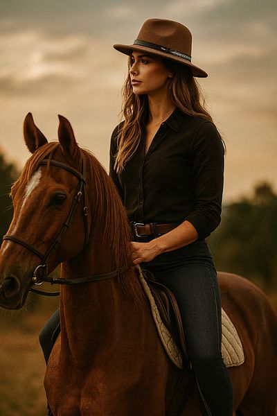 LAGRANZE Women's Stamped Fedora Hat – Elegant Design