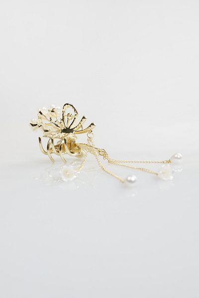 Fulla Moda Bow Stone Floral Metal Latch Buckle