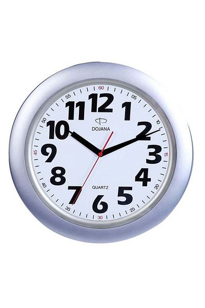 dojana Round Analog/Digital Wall Clock Silver/White