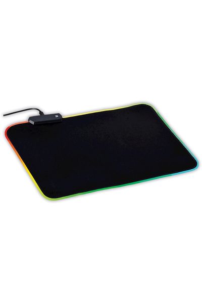 OEM Mouse Pad Gaming cu iluminare LED RGB, 360x260x3.2 mm, Cablu 1.8 m, 12 moduri iluminare, Negru