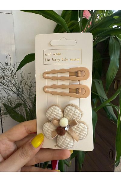 PONÇİK ACCESSORİES Set of 3 Children's Floral Clamp Buckles