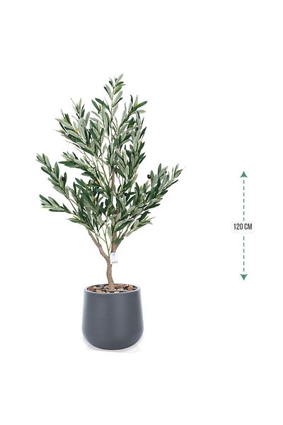 co arma Share the product via: Small artificial olive tree (120 cm) plastic pot