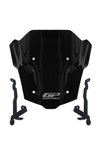 GP KOMPOZİT GP Kompozit Honda CB650R E-CLUTCH 2025 Uyumlu Kısa Ön Cam Siyah 27 cm