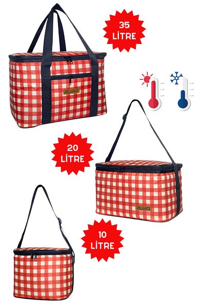 RELIANCE Set of 3 35+20+10 Lt Food Transport Thermos Thermal Nutrition Cooler Picnic Bag