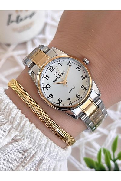 Daniel Klein Steel Cord 3 Atm Water Resistant Special Design Women Wristwatch+Bracelet Vs.Blkt.0476