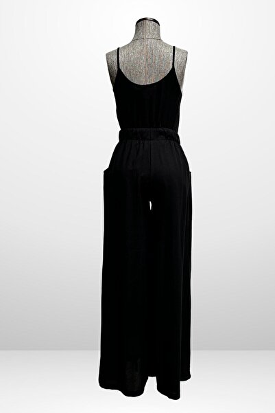 By Saygı Γυναικεία μπλούζα με λουράκι με ελαστική μέση και τσέπες Palazzo Παντελόνι 2 τεμαχίων