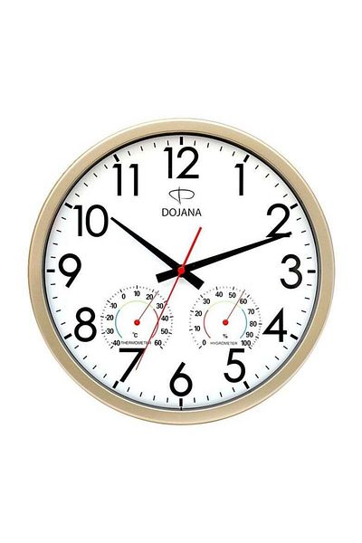 dojana Analog Wall Clock Gold White
