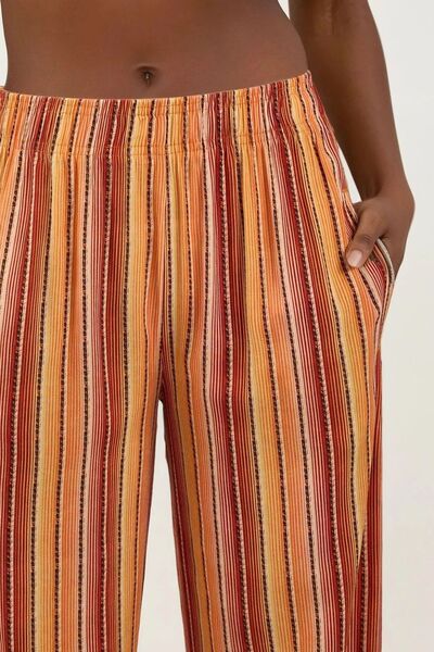 Hiccup Wide Leg Line Patterned Relaxed Cut Trousers