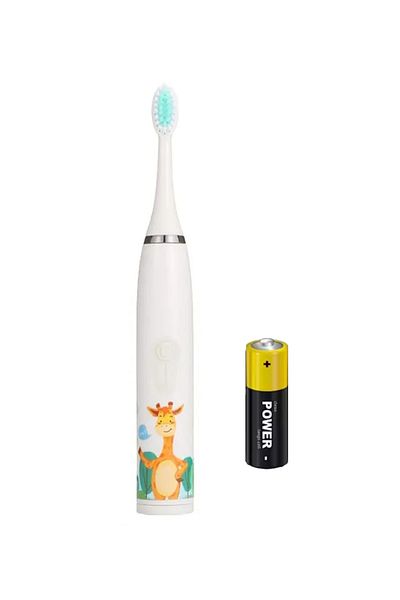 MOAWAVE Soft Electric Toothbrush for Children +3, with battery included, White color MOAWAVE™
