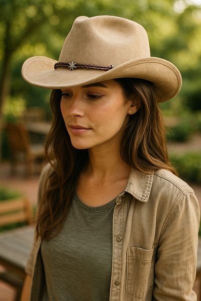 LAGRANZE Modern Cut Women's Cashmere Cowboy Hat