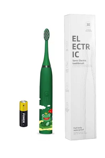 MOAWAVE Soft Electric Toothbrush for children +3, with battery included, Green color MOAWAVE™