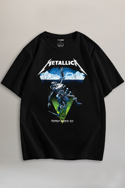 PARUNIV Ανδρικό T-shirt, Metallica Under Ice, εμπνευσμένο από τη ροκ, για συν...