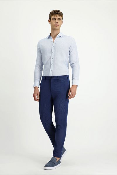 Kiğılı Super Slim Fit Extra Slim Fit Lycra Striped Classic Fabric Trousers