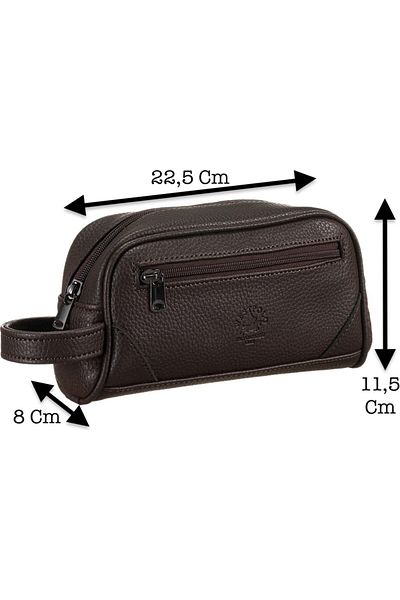 Westpolo 3 Compartment Wristlet Holder Vegan Leather Hand Bag Shaving Bag Travel Bag Hand Portfolio