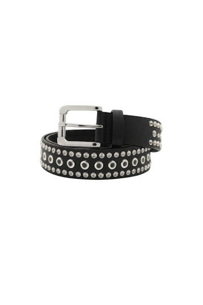 targay حزام أسود مرصع بأحجار لامعة بالكامل