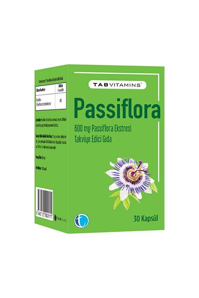 Tab İlaç Tabvitamins Passiflora Extract Food Supplement 30 Capsules