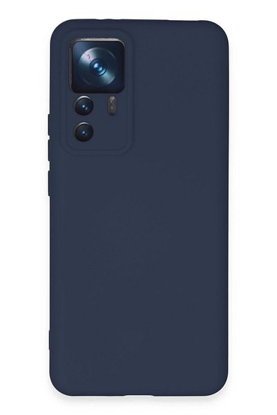CepteToptan حافظة هاتف Xiaomi Mi 12T Pro مصنوعة من السيليكون المخملي الداخلي - أزرق داكن - MKİ4889-7850