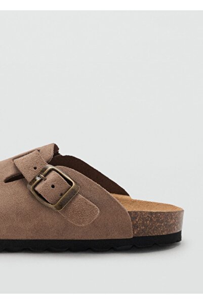 MANGO Kids Tokalı deri terlik