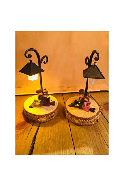 Skygo Sokak Lambası Altındaki Sevgili Çift Işıklı Biblo