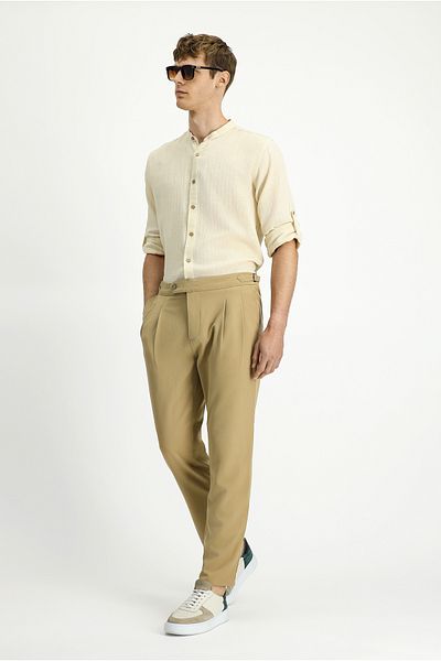 Kiğılı Regular Fit Buckle Pleated Classic Fabric Trousers