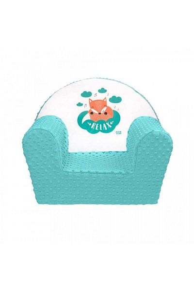 divendi-ro Sponge armchair for children, fox print, New Baby, mint green