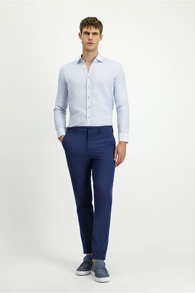 Kiğılı Super Slim Fit Extra Slim Fit Lycra Striped Classic Fabric Trousers