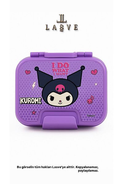 kuromi New Season 1030ml 34.8 O,Z 2 Layer 5 Compartment Stainless Steel Feeding Box