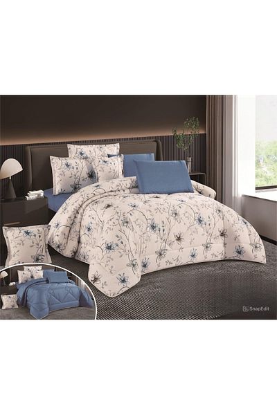 NAJMA Summer printed microfiber double bed sheet for a comfortable and peaceful sleep