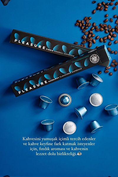 Kahve Dünyası Hazelnut Flavored Espresso Capsule Coffee 10-Piece Box – Hazelnut Capsule Coffee Intense Espresso Enjoyment