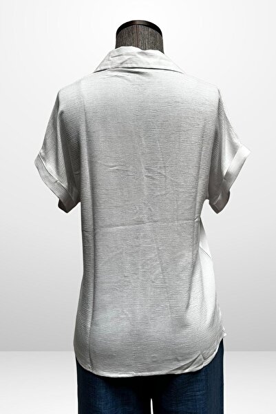 By Saygı Women's Polo Neck Şile Cloth Shirt