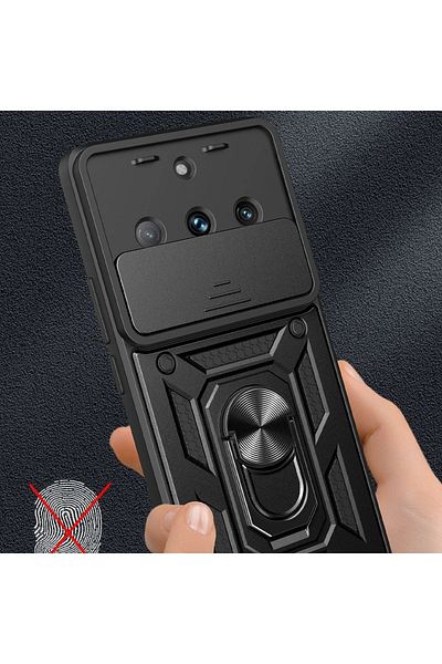 CepteToptan حافظة Realme 11 Pro من السيليكون مع حلقة عدسة Pars - أسود - MKİ3075-3895