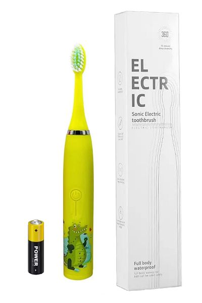 MOAWAVE Soft Electric Toothbrush for Children +3, with battery included, Yellow color MOAWAVE™