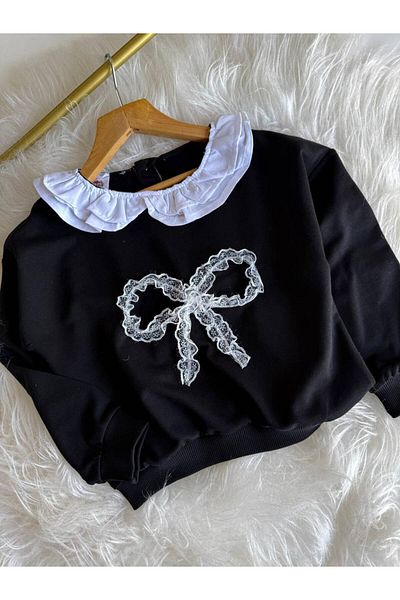 ARBİ kids Girls' Bow Pattern Lace Detail Chic Set