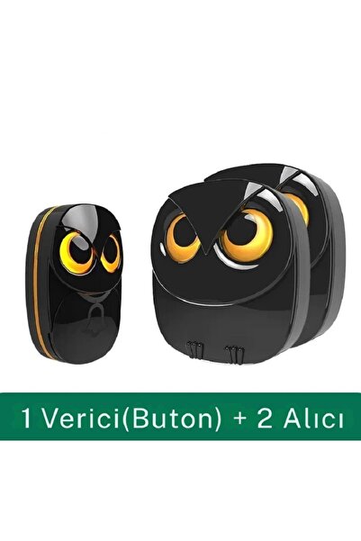 Monozone Işıklı Baykuş Şekilli 2 Alıcı 1 Verici Kapı Zili Hasta Çağırma Buton...