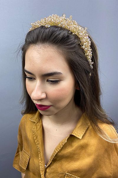 Hayalperest boncuk Accesoriu pentru păr de mireasă cu cristal asiatic