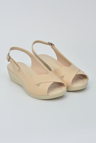 Baysal Korkmaz Comfort Fears Emission Leather Cross Strap Sandals