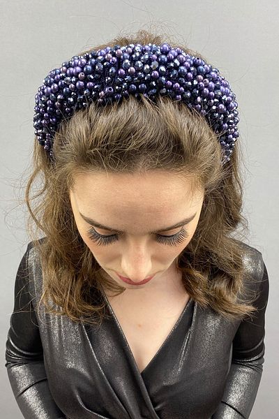 Hayalperest boncuk Leal Curved Crystal and Pearl Bridal Hair Accessory