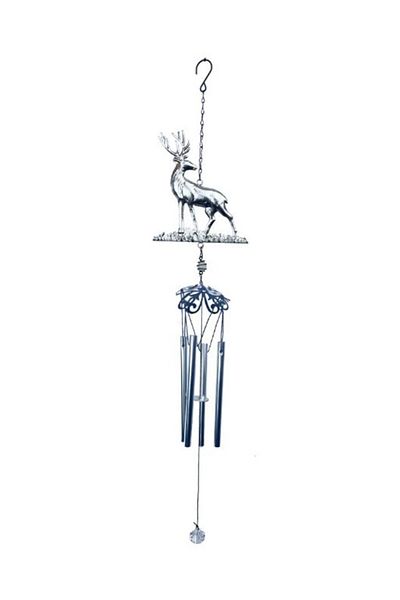 Wolawood Reindeer Themed Wind Chime Earthquake Bell Feng Shui Metal Glass Material Gift Home Garden Balcony Ornament