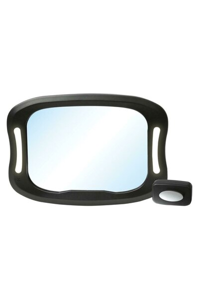 FreeON Car Mirror with LED and Remote 28x21 cm, Black