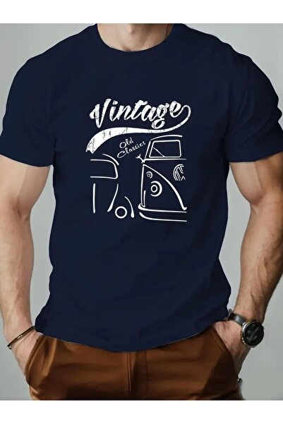 PARUNIV Tricou barbati, Vintage Old Classic, Tinute Casual, Lejere, Bumbac 100%