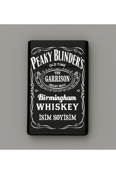 Melek Pazarı Peaky Blinders Desenli Metal Sigara Tabakası – Kişiye Özel İsiml...