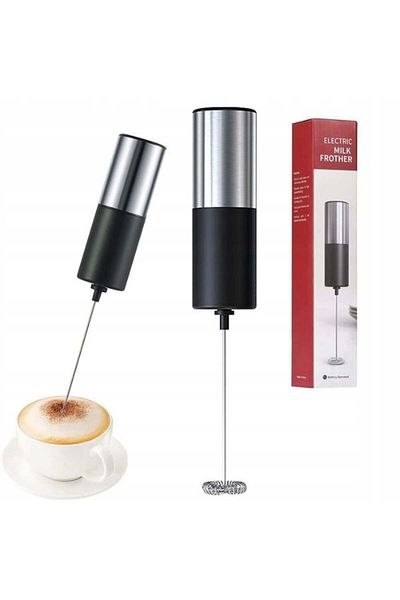 divendi-ro Mini milk frother,Compatible with cold or warm milk - Black/Silver