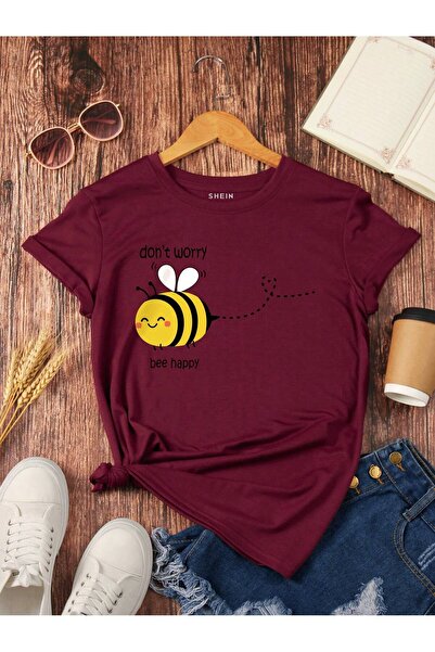 LAYORA Bee and logo Printed , short sleeve, round neck t-shirt
