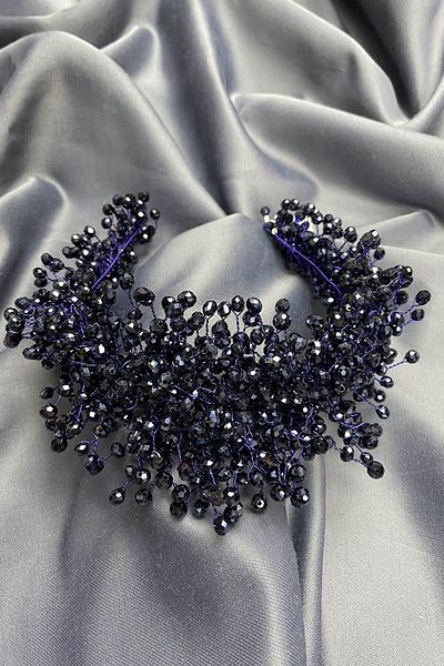 Hayalperest boncuk Navy Blue Pollux Crystal Stone Henna and Bridal Crown