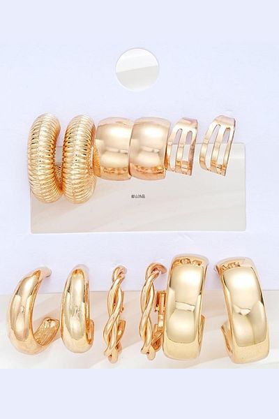 Chiccy Classic Curved 12 Piece Earring Set